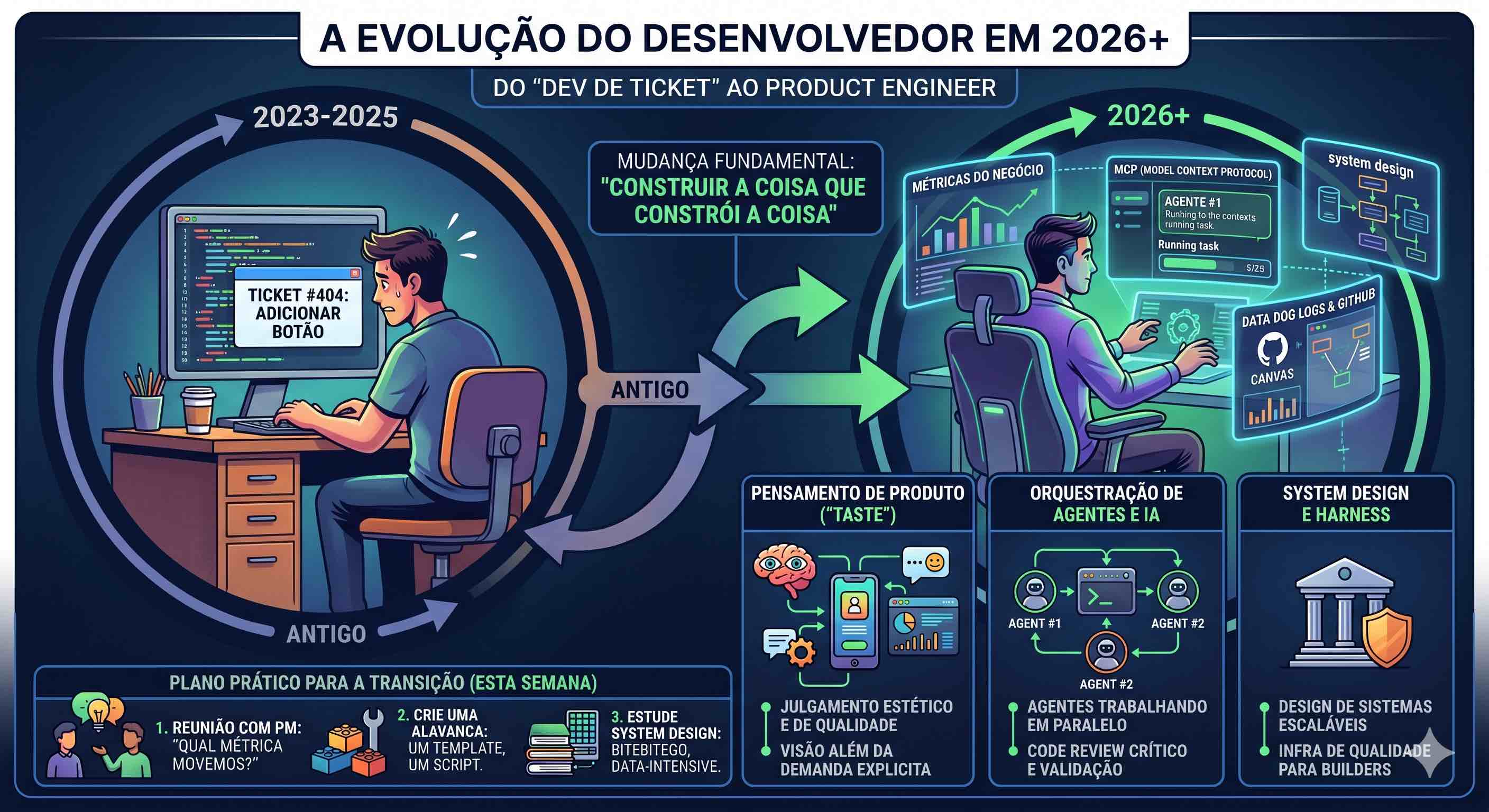 O Fim do Desenvolvedor de Tickets e a Ascensão do Product Engineer em 2026